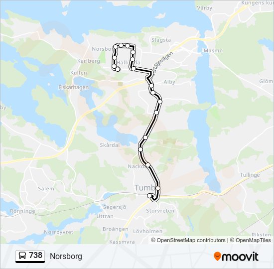 738 bus Line Map