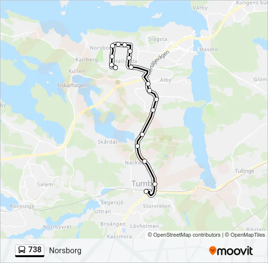 738 Bus Line Map
