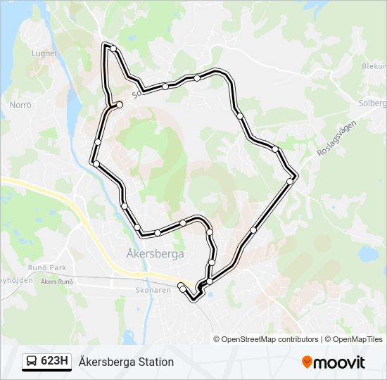 623H bus Line Map