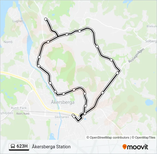 623H Bus Line Map