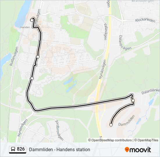 826 bus Line Map