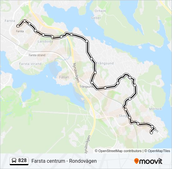 828 bus Line Map