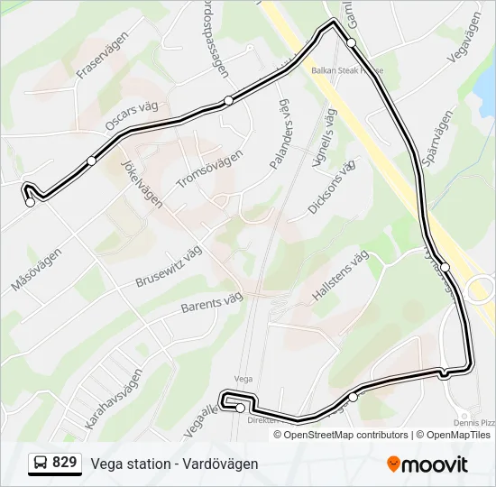 829 Bus Line Map