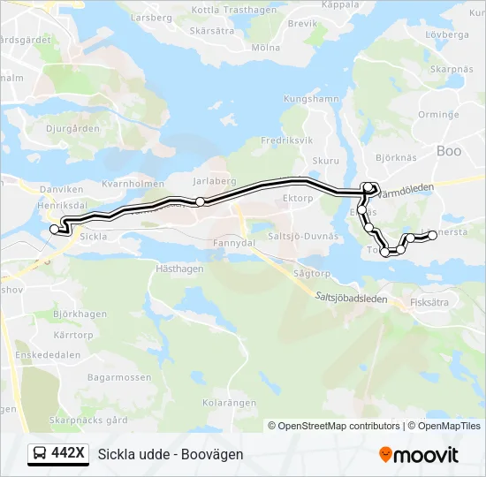 442X Bus Line Map