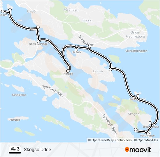3 ferry Line Map