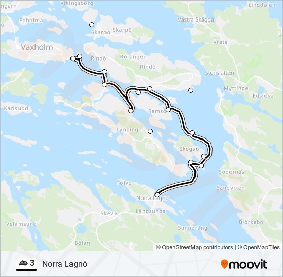 3 ferry Line Map