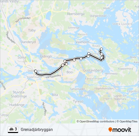 3 ferry Line Map