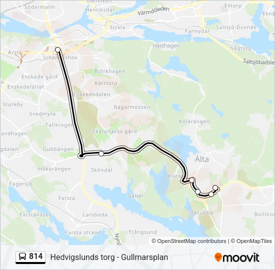 814 Bus Line Map