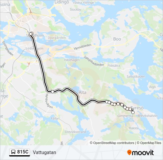 815C Bus Line Map