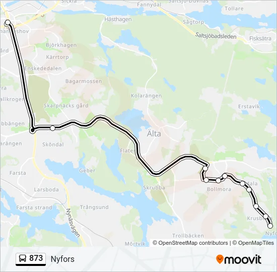 873 Bus Line Map