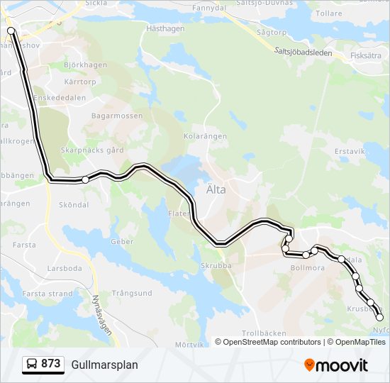 873 bus Line Map