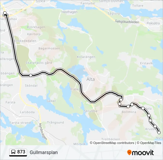 873 Bus Line Map