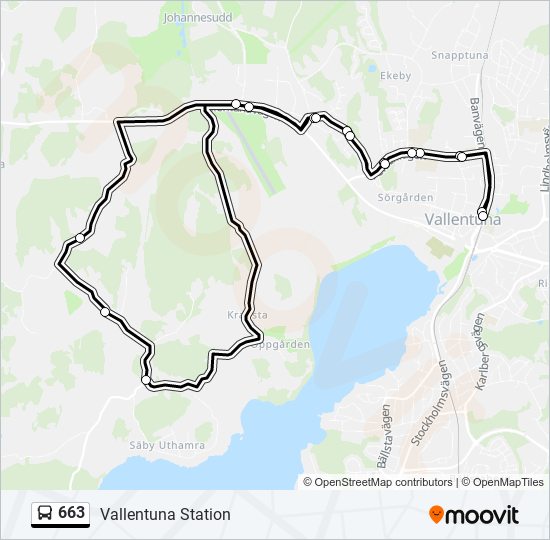 663 bus Line Map