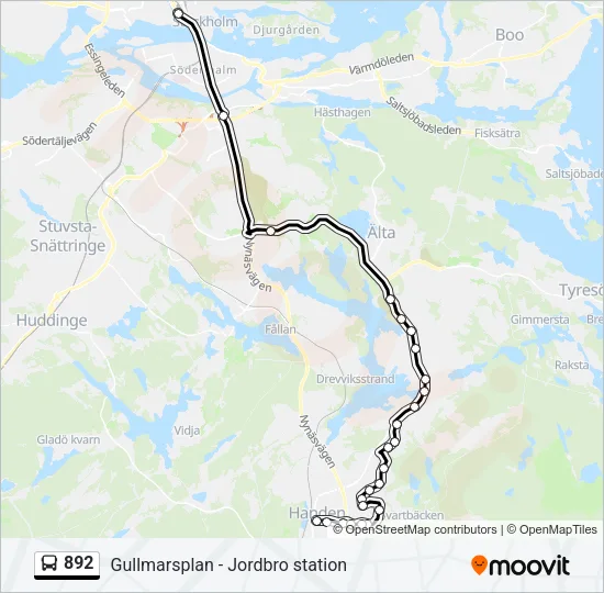 892 Bus Line Map