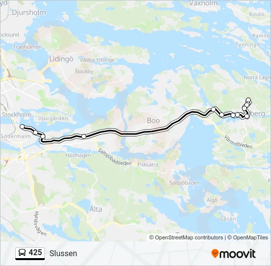 425 Bus Line Map