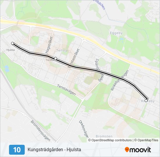 10 tunnelbana Linje karta