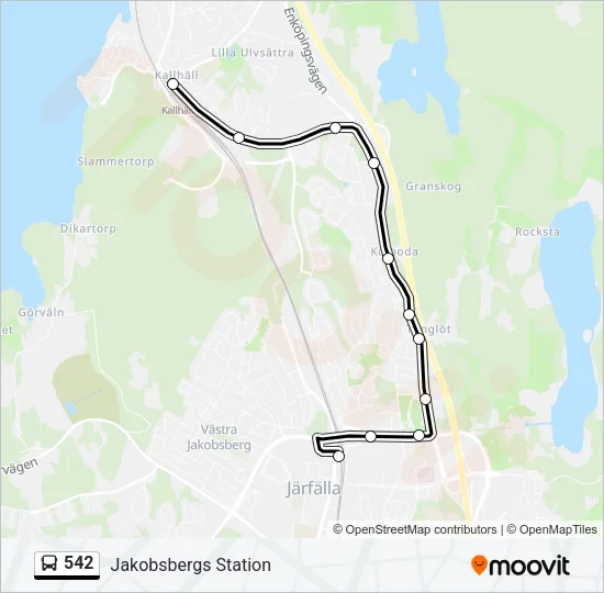 542 Bus Line Map