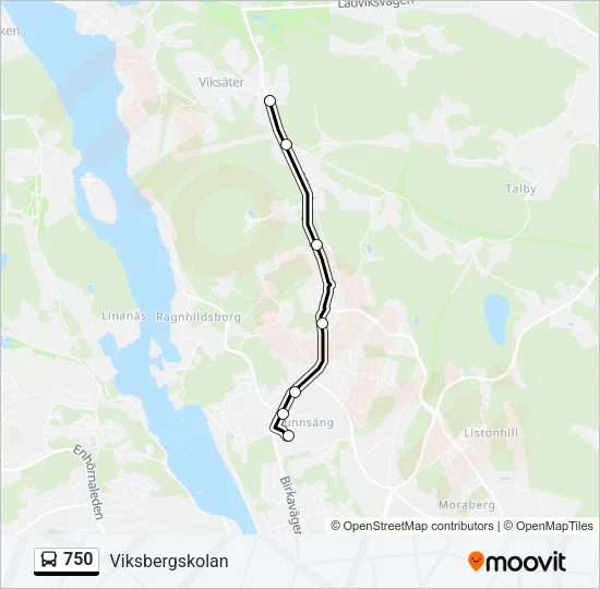 750 Bus Line Map