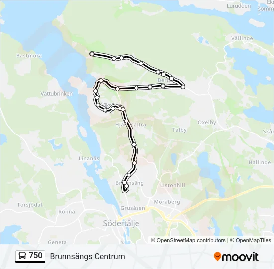 750 Bus Line Map