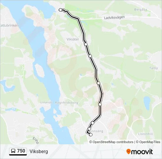 750 Bus Line Map