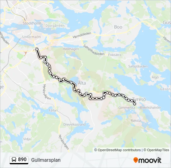 890 Bus Line Map