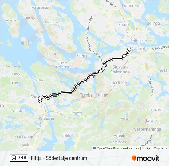 748 Bus Line Map