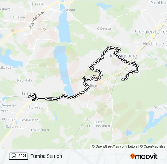 713 Bus Line Map