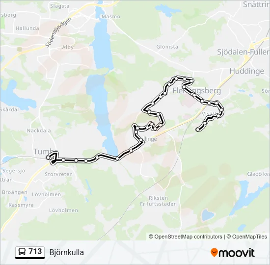713 Bus Line Map