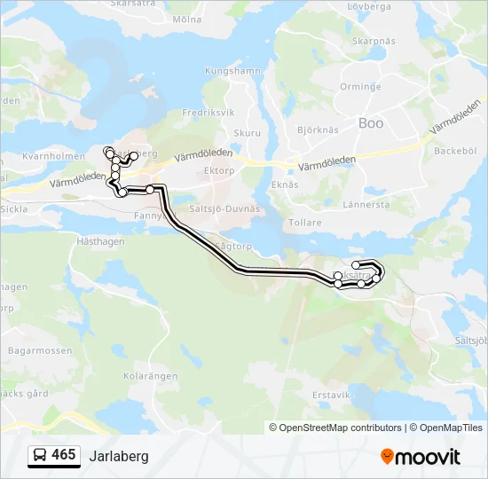 465 Bus Line Map