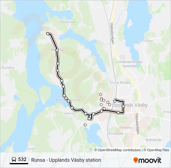 532 Bus Line Map