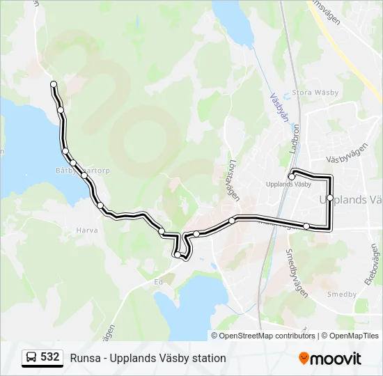 532 Bus Line Map