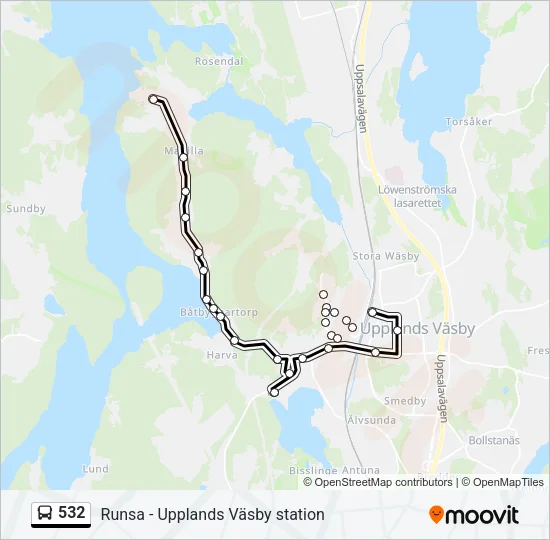 532 Bus Line Map