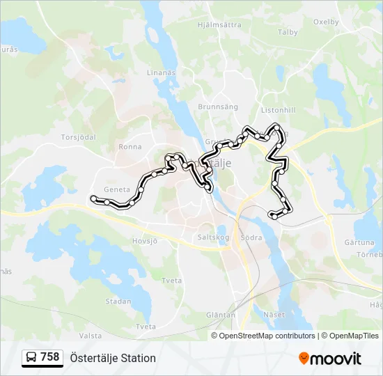 758 Bus Line Map