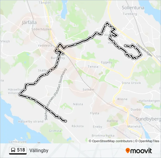 518 Bus Line Map