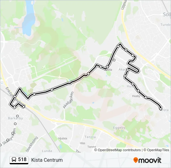 518 Bus Line Map