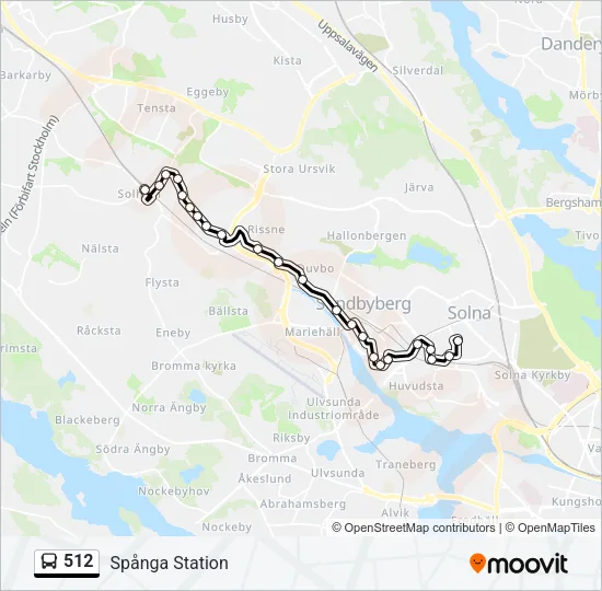 512 Bus Line Map