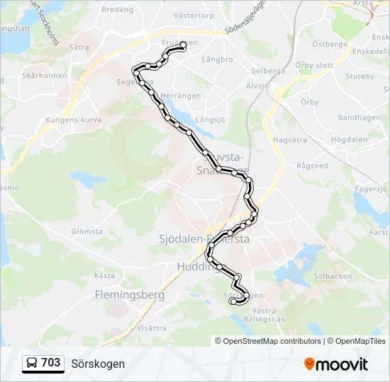703 Bus Line Map