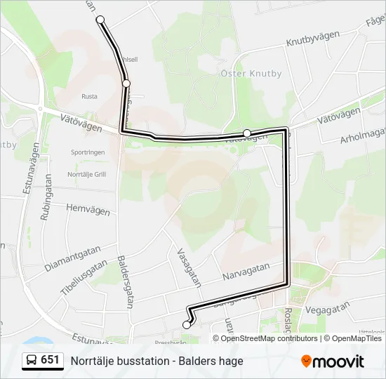 651 Bus Line Map