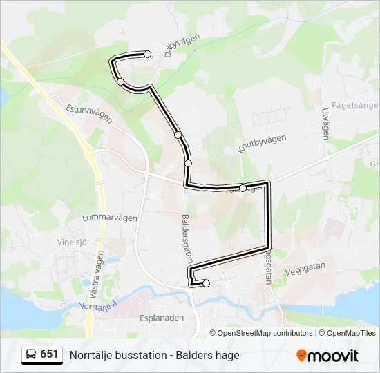 651 Bus Line Map