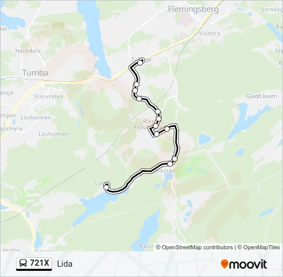 721X Bus Line Map