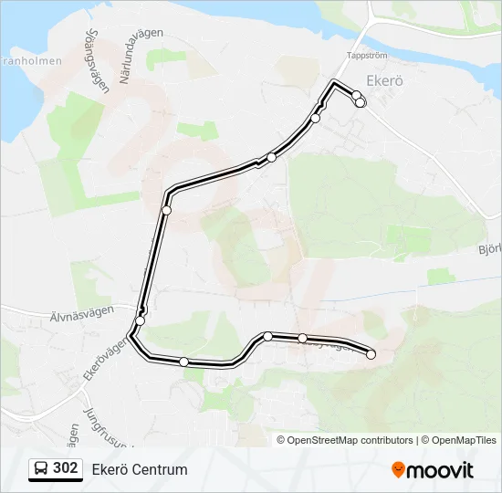 302 Bus Line Map