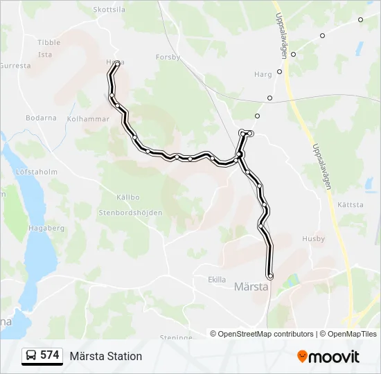 574 Bus Line Map
