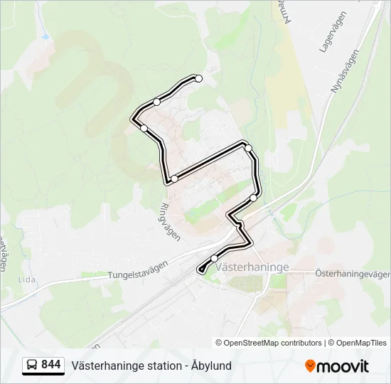 844 Bus Line Map