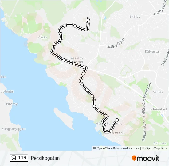 119 Bus Line Map