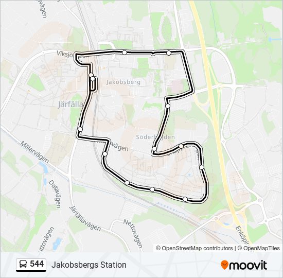 544 bus Line Map