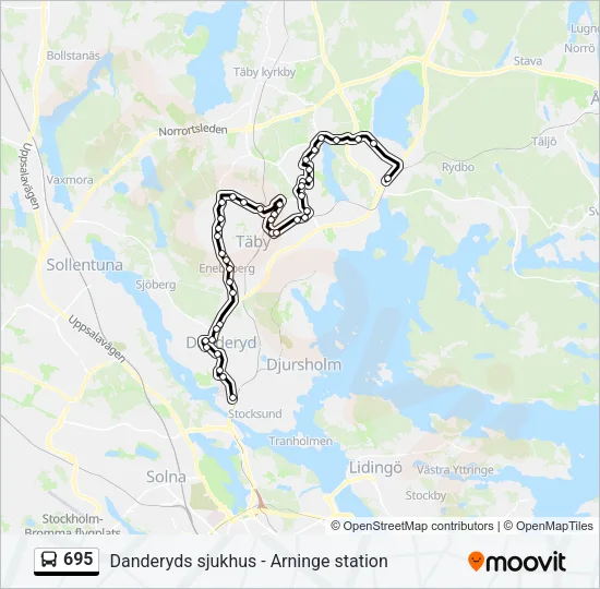 695 Bus Line Map