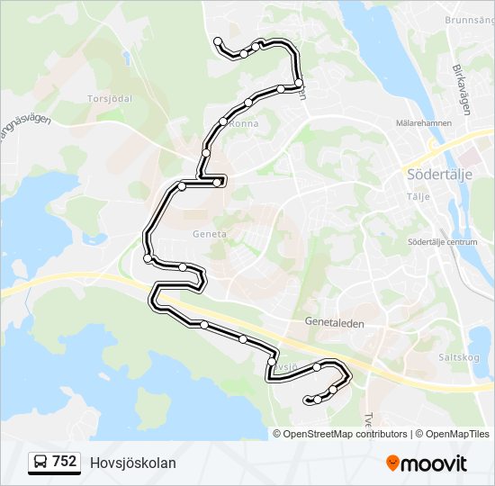 752 bus Line Map