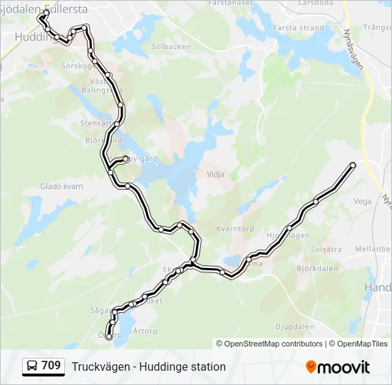 709 Bus Line Map