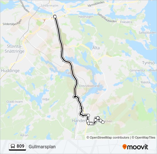 809 bus Line Map