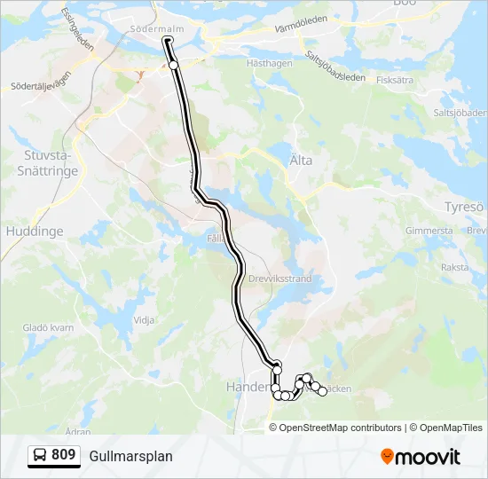 809 Bus Line Map